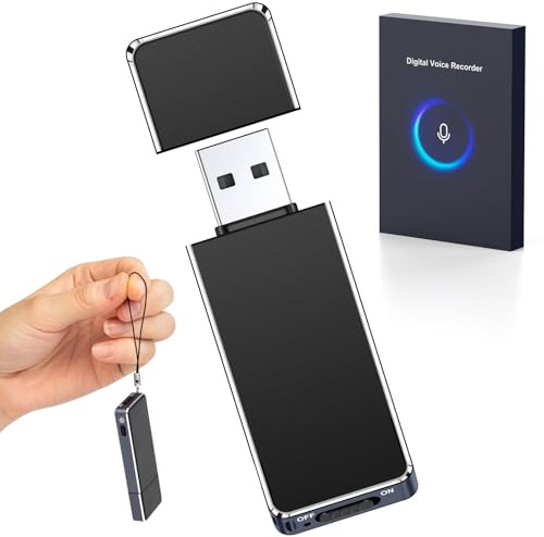 64GB Digital Voice Recorder for Lectures Meetings - EVIDA Intelligent Voice Activated Recorder 512KBPS 288Hrs USB Recording Device HD Audio Recorder with Noise Reduction, Rechargeable