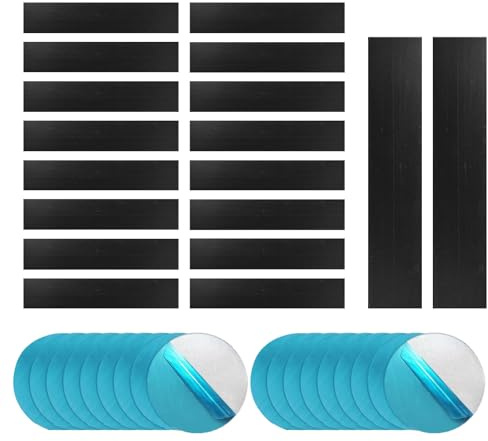 18 PCS Magnetic Strips Self Adhesive 100 x 20 x 2mm Flexible Magnet Strip with Metal Plates Cut to Shape Magnetic Tape Self Adhesive for DIY Art Projects Whiteboards and Fridge Organization