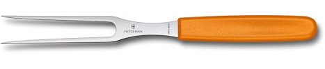 Victorinox Swiss Classic, Profi Tranchiergabel, Extra Scharfe Klinge, 15 cm, Robuster Kunststoffgriff, Rostfreier Stahl, orange