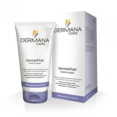DERMANA Crema Corpo Per Bambini Idratante Lenitiva Stimola La Rigenerazione Cellulare Dermanfluid 150 Ml