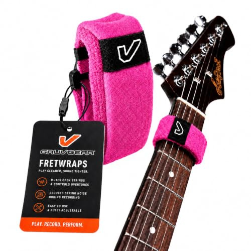 Gruv Gear FretWraps Puff Guitar String Dampener for Bass, Electric, Acoustic & Extended Range Guitars in Studio, Live & Practice - Resonance for Tapping & Recording - Pink - Pack of 1