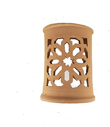 Applique lampe marocaine en terre cuite naturelle faite à la main.