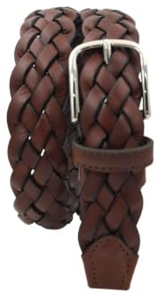 ESPERANTO Cintura intrecciata vero cuoio e pelle unisex 3,5 cm artigianale accorciabile - 4 varianti (Cuoio, Tg 46- LUNG TOTALE 105 CM-GIROVITA 90 CM)