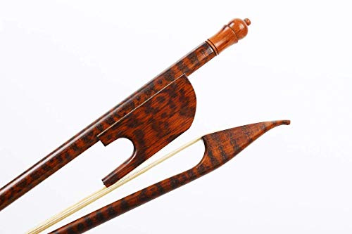 Yinfente Arco de violín 4/4 tamaño completo de madera de serpiente, estilo barroco, madera exterior, arco natural, pelo de caballo, equilibrio