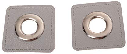 Ösen Patches für Kordeln Lederimitat, Hellgrau
