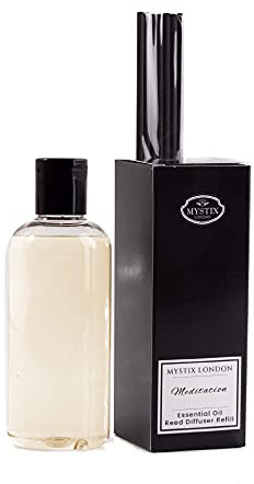 Mystix London Essential Oil Reed Diffuser | Meditation Blend | Calming Aromatherapy for Peace & Focus | Safe & Long-Lasting | 250ml Refill Bottle