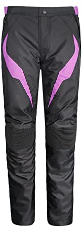 Msport Giacca Moto Donna Con Fodera Termica e Protezioni CE Rimovibili Giacca impermeabile e Traspirante - Pantaloni Viola XXL