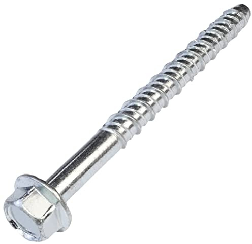 AERZETIX - C57359 - Set med 10 betongskruvar sexkantshuvud med fläns Ø7,8 x 80 mm - direktfäste utan plugg - för 6-sidig nyckel 10 mm - i stål - för renovering konstruktion