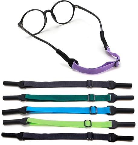UPIONIC Adjustable Glasses Strap, No Tail Spectacle Straps, Kid's Eyewear Holder Strap, Sport Sunglasses Eyewear retainer For Boy And Girl (Multiple Colors 1,5Pcs)
