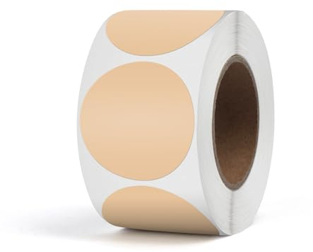 YIKIADA Lot de 500 étiquettes thermiques en vinyle à pois kaki, 38 mm, autocollantes, imperméables, pour logo, code-barres QR, code d'inventaire