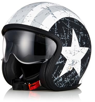 ORIGINE Casco Moto Jet Scooter Casco con Visera Homologado ECE 22-19