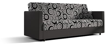 roe furniture Schlafsofa 210x82x97 cm - Sofa mit Schlaffunktion - Schlafcouch mit Bettkassen - Couch für Wohnzimmer - Kollektion MARIBO Kreis - Dunkelgrau