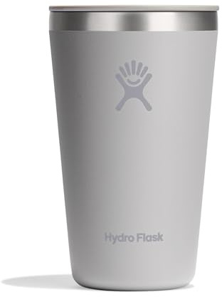 Hydro Flask All Around Tumbler Press-In Lid, Insulated Travel Mug, Stainless Steel Coffee Cup 16 Oz Tonal Birch Gray