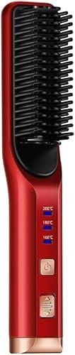 WJREGG Lisseur à barbe sans fil, peigne à cheveux, brosse, rechargeable par USB, sans fil, antistatique, chauffage rapide, lissage des cheveux