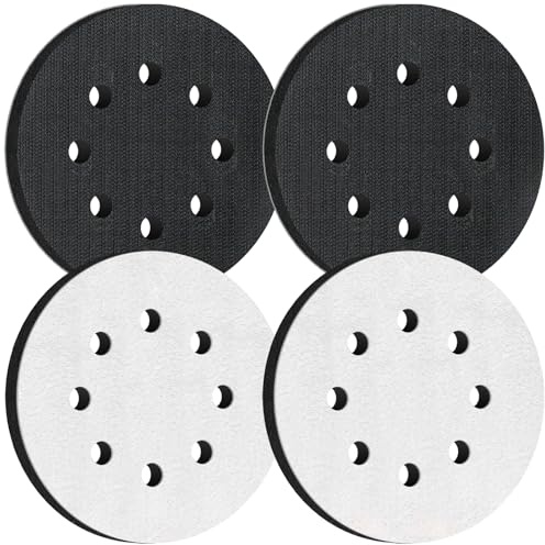 4 Pezzi 125 mm Platorello per Levigatrice 8 Fori Platorello Spugna Tampone di Interfaccia in Spugna Morbida