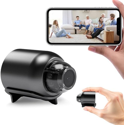 Générique Mini Caméra 1080P Full HD avec WiFi, Vision Nocturne et Détection de Mouvement – Caméra Surveillance pour Maison, Bureau et Bébé (Angle 140°, Contrôle à Distance)