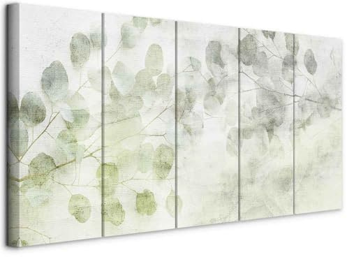 murando - Quadro Acustico Natura Boho 225x90 cm 5 Pezzi - Stampa su Tela Schiuma Acustica - Quadri Fonoassorbenti Decorativi Moderni - Protezione dai Rumori Camera da Letto b-H-10192-b-a