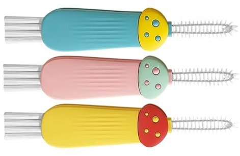 Limpiador de tapa – Cepillo portátil de mano | Taza versátil con cerdas fuertes para ollas, sartenes, cuencos, recipientes de café, artículos de bebé, uso de viaje, compacto se adapta a esquinas