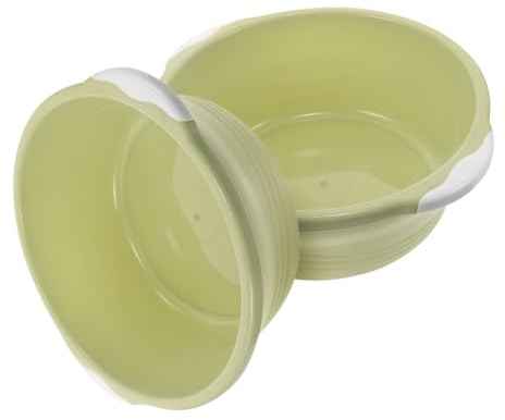 Baluue 2 Pièces Bassin de Lavage Plastique et Écologique Moyenne Vert Antidérapant pour Salle de Bain et Cuisine Familiale