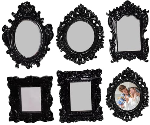 Licsaliwe Ensemble de cadres photo vintage, 5 pièces, cadres muraux gothiques antiques noirs pour collage de photos et décoration intérieure