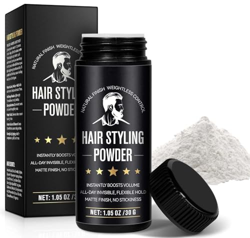 LEISGOTO Hair Styling Powder, Mens Hair Texture Powder, Adds Volume and Texture, Alll Day Invisible, Flexible Hold, Long-lasting, Matte Finish, No Stickiness 30g
