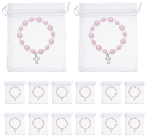 LOORGVEL 1 Set Rosenkransarmband Katolskt Set: 20 St Doparmband Med Konstpärlor I Organzapåsar För Nattvard, Kyrkliga Tillbehör För Rosenkransen