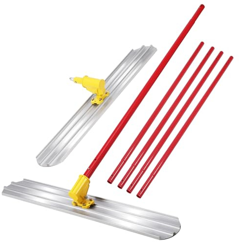 Garvee Aluminium Abziehlatte 48 Zoll, Beton- & Estrichabzieher Mit Rundkopf, Leichte Zementkelle Aus Aluminiumlegierung, Profi Glättwerkzeug Für Beton, Estrich Und Putzarbeiten