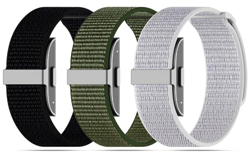 ZOOROO Lot de 3 bracelets de rechange en nylon compatibles avec Hume Health Band, doux, respirant et réglable pour bracelet de rechange pour traqueur d'activité physique pour homme et femme