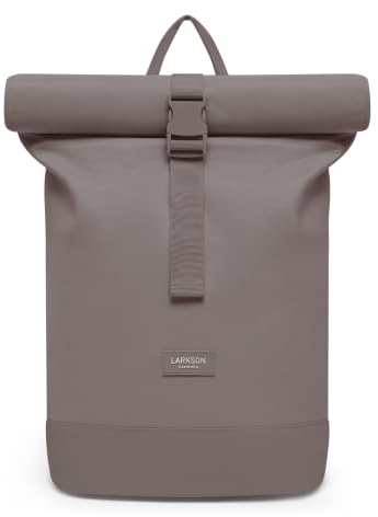 LARKSON Backpack Womens & Mens Brown - Janne Small - Casual Daypack for School, College, Work, Leisure - Roll Top Rucksack 20L - With 16 Inch Laptop Compartment - Water-Repellent