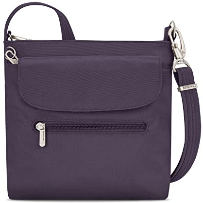Travelon Anti-theft Classic Mini Shoulder Bag Sling Tote, Purple