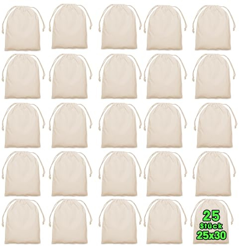 25 x 30 cm 25 piezas - Bolso tote pequeño DIFERENTES TAMAÑOS Set para pintar - bolsos regalo - bolsos cumpleaños para fiesta de cumpleaños infantil recuerdos de bricolaje para boda