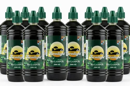 Farmlight Olio Biologico per Lampade, Fiaccole, Fornelli e Torce, Cera Liquida Inodore, Trasparente (12L)