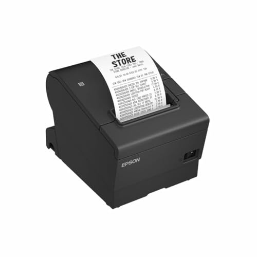 Epson TM-T88VII (112) Direct Thermal POS Printer, USB and Ethernet, 180 x 180 DPI, 500 mm/sec, Black