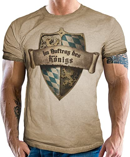 Trachten T-Shirt im Vintage Retro Used Look - Für echte Bayern Fans: Im Auftrag des Königs