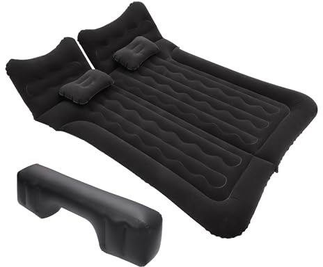 A ABSOPRO Car Air Mattress Camping Bed Air Bed Mat Sleeping Mat PVC Black