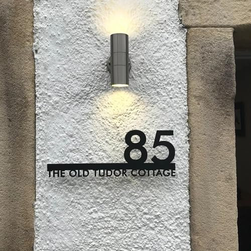 MXN Placa moderna personalizada con números de casa, placa de puerta de acrílico flotante, letras 3D para el hogar, nombre de la calle, placa de dirección para exteriores, arte de pared, números de