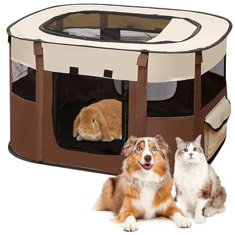Peelanmall Parque para Cachorros Parque para Animales Plegable para Perros, Corral para Cachorros Tela Oxford Caseta para Perros, Corral para Cachorros Tienda Rectangular para Perros Conejos Cobayas