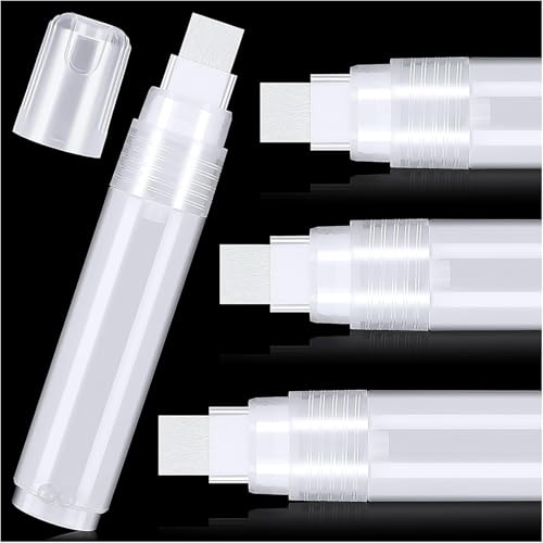 CZFLXLJ Empty Refillable Marker, 3Pcs Empty Paint Markers, 15mm White Clear Refillable Paint Pens for Art Painting Graffiti Supplies