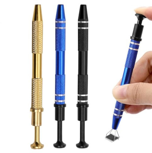 Visxcnu 3 pcs Griffes Outil ramassage et Outil d'extraction, Attrape-Balle perçant Bijoutier Attrapeur Perles Extracteur de Puce IC isolé Pince à Composant élèctronique Pierres précieuses Diamant