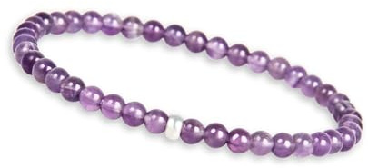 GD GOOD.designs I Amethyst Perlenarmband Damen mit 4 mm Naturstein Perlen I 925 Silber Perle I Edelstein Armband I Kugelarmband