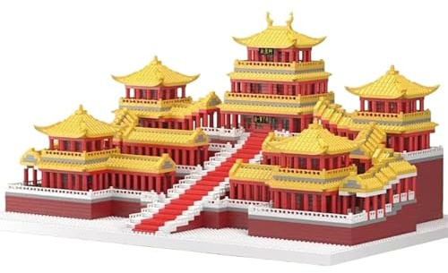 5000Pcs Chinese Architecture Mini Building Blocks Set for Adults - Micro Toy Building Bricks Model Kit - Educational Architecture Model Gift for Teens and Adults Age 14+