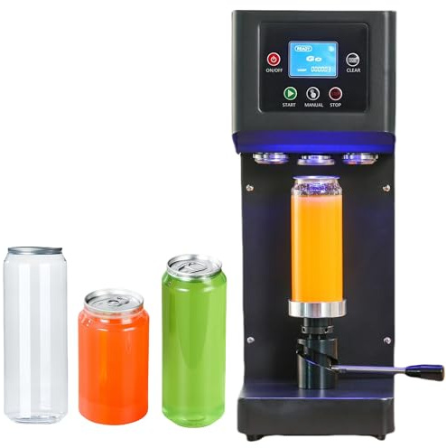Airosia Semi-Automatic Can Sealing Machine- 2.4-6.7 inch Height Adjustable,Commercial soda can sealer machine for Plastic and Aluminum Beer Can (5.5cm in Diam)-Black Cup Sealing Machine