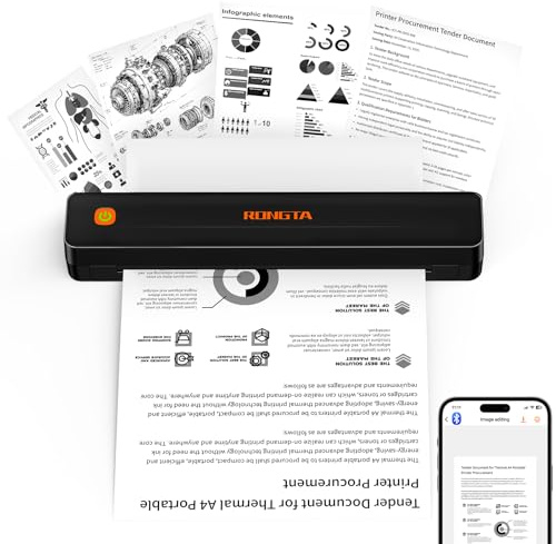 Rongta F11A Thermal Portable Printer Wireless for Travel(Black)