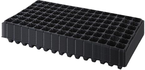 perfk 12 Vassoi per Piantine con Griglia, Semenzaio Germinazione con Foro di Drenaggio, Vassoi Germinazione di Coltivazione, Vaso per Pomodori, Vasi di Propagazione per Fiori da Interno, 105 Celle