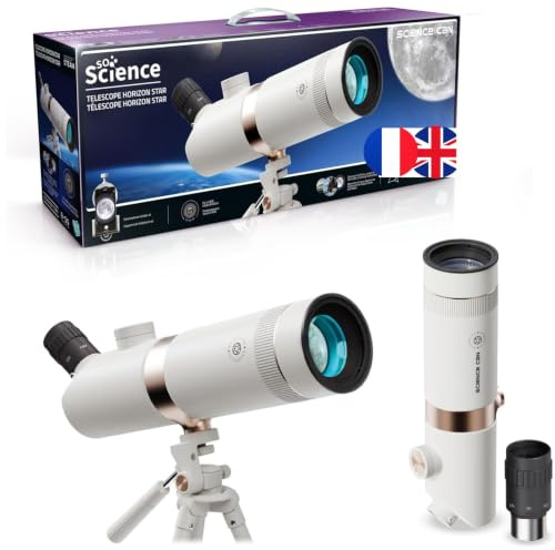 Canal Toys - So Science - Télescope Astronomique pour Enfant Dès 8 Ans - Grossissement 120x - Oculaires 16x et 40x - Support Smartphone - Trépied Réglable - Kit Astronomie Lune & Planètes - COS 002FR