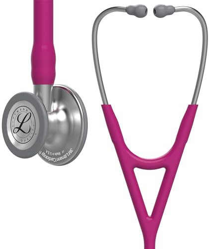 3M Littmann Cardiology IV Fonendoscopio Diagnóstico, Campana De Acabado Estándar, Vástago Y Auricular De Acero Inoxidable, Tubo Color Rosa, 69 cm