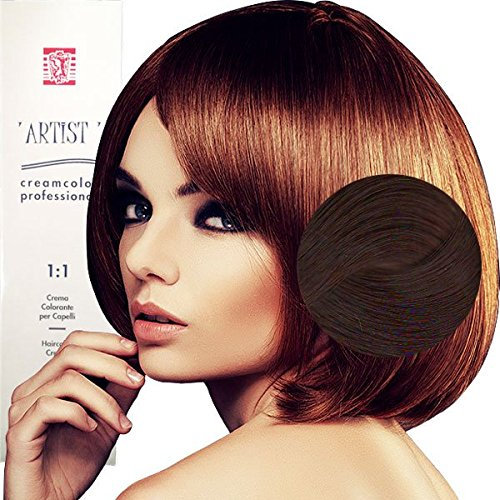 Tinte de Pelo Profesional Rojos Caoba con Amoníaco Permanente 100ml Made in Italy (4/48 Caoba Violín)