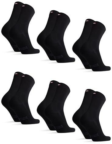 DANISH ENDURANCE Bambus-Socken, Business Socken, Bunte Socken, für Herren & Damen, 3 oder 6 Paar, Schwarz, 43-47