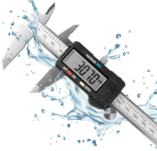 WALTER Digitale Schieblehre, Messschieber, 150 mm mit LCD-Display, Außen-, Innen- und Tiefmaß, in mm oder Zoll, inkl. Hardcase