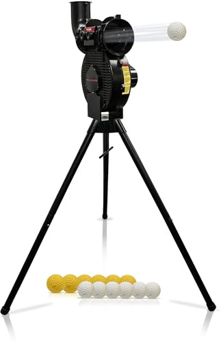 PowerNet Launch F-Lite Machine de Lancement de Baseball et de Softball | 2021 | Lancers à Vitesse Variable simulés de 64 à 144 km/h | Frappes constantes | Hauteur réglable (Lanceur F-Lite)